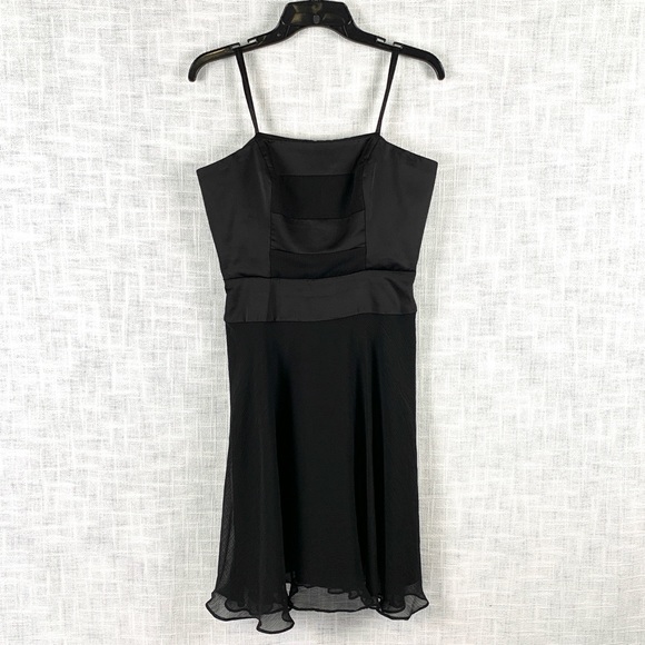 Max & Cleo strapless black chiffon minidress, sz 4 - Picture 2 of 8